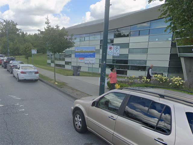 Curbside voting area at Sunset Community Centre