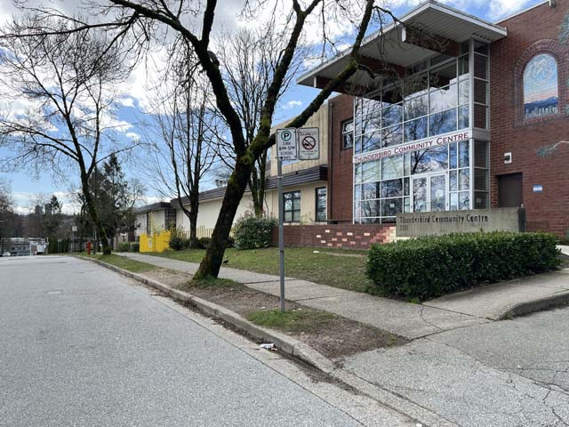 Curbside voting area at Thunderbird Community Centre
