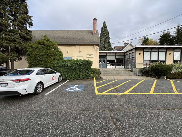 Curbside voting area at Trinity Baptist Church