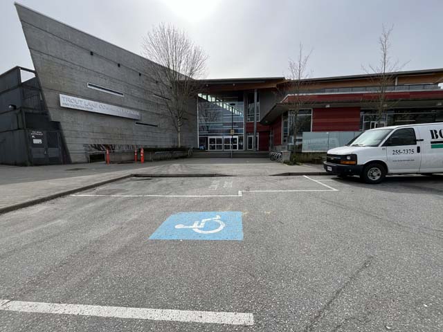 Curbside voting area at Trout Lake Community Centre