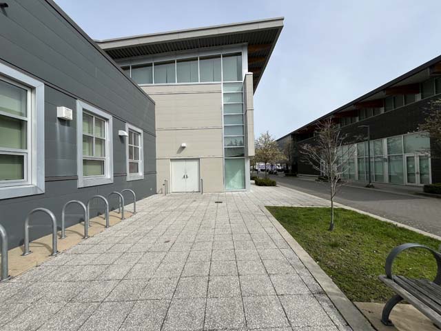 Accessible entrance to voting place at University Hill Secondary School