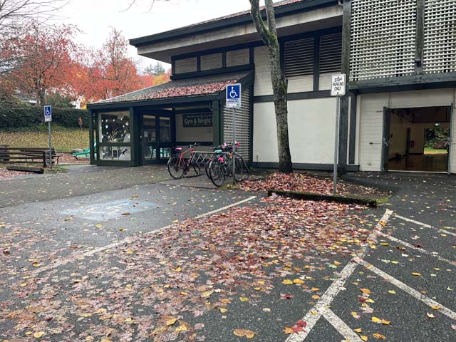 Accessible entrance and curbside voting area at West Point Grey Community Centre